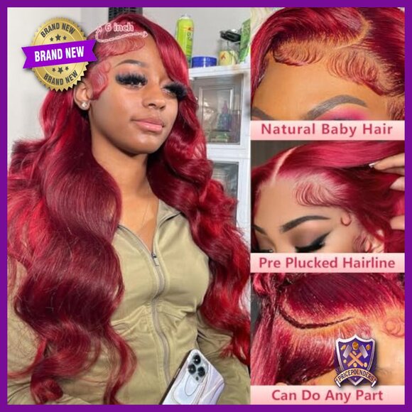 28 Inch Human Hair Lace Front Wig Pre Plucked Body Wave 180 Density main image 6